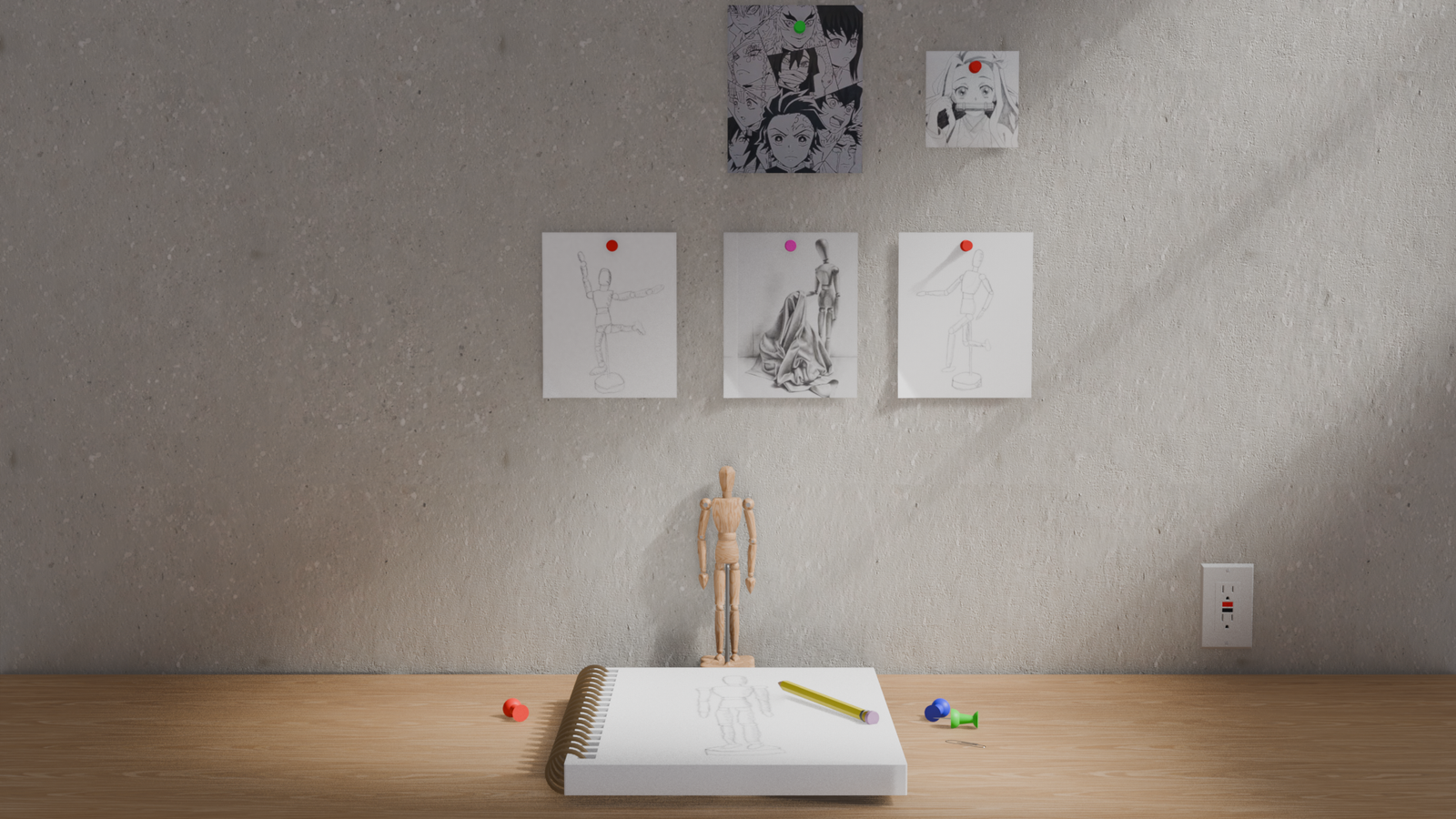 Rigged Wooden Mannequin